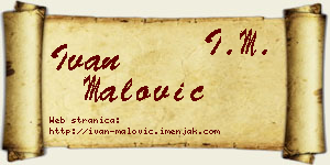Ivan Malović vizit kartica